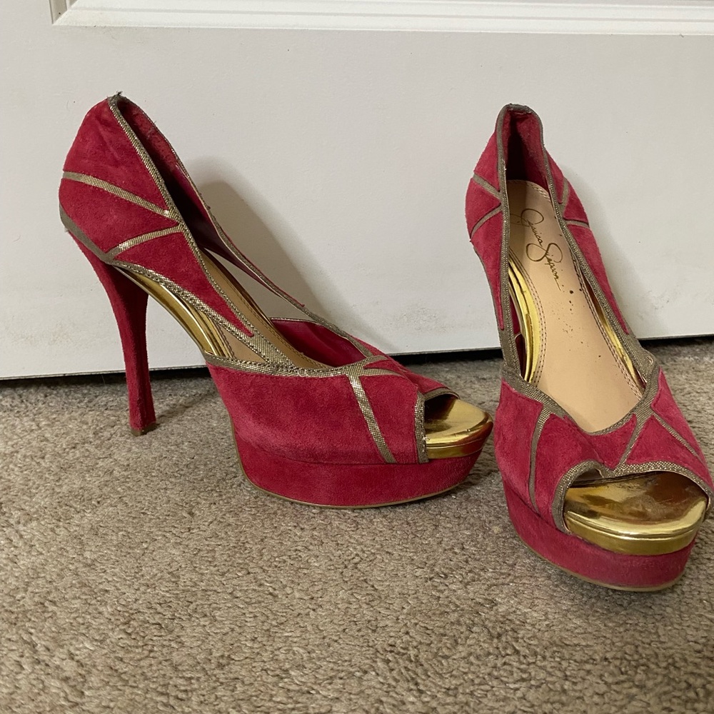 Jessica Simpson Suede Platform Heels